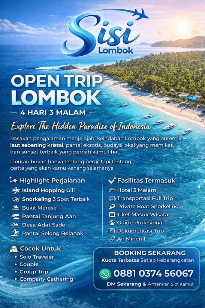 sisi lombok open trip murah
